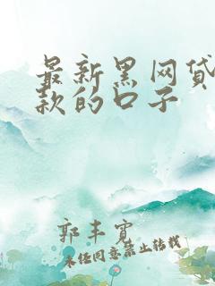 最新黑网贷能下款的口子