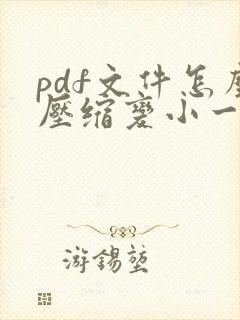 pdf文件怎么压缩变小一点