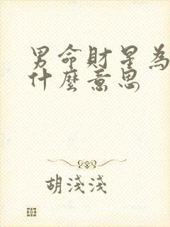 男命财星为妻星什么意思