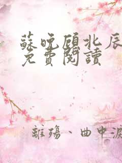 苏晚顾北辰小说免费阅读