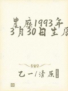 农历1993年3月30日生辰八字