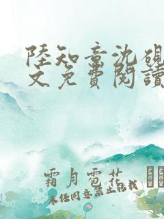 陆知意沈砚辞全文免费阅读