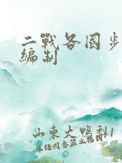 二战各国步兵师编制