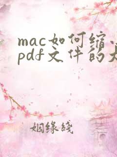 mac如何缩小pdf文件的大小