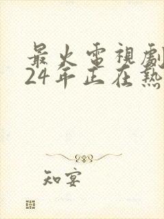 最火电视剧2024年正在热播的有哪些