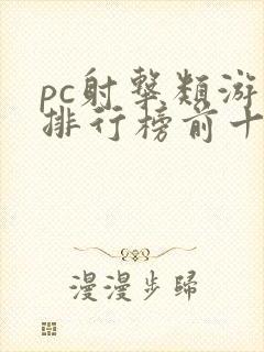 pc射击类游戏排行榜前十名
