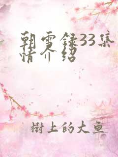 朝雪录33集剧情介绍