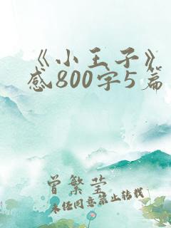 《小王子》读后感800字5篇
