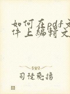 如何在pdf文件上编辑文字