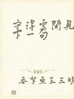 守得云开见月明下一句