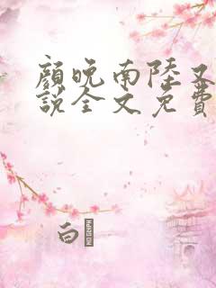 颜晚南陆又庭小说全文免费阅读