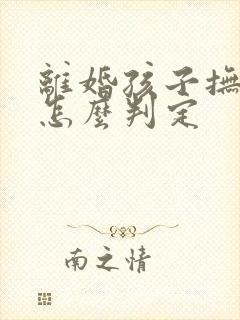 离婚孩子抚养权怎么判定