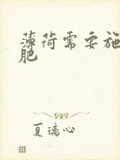 薄荷需要施什么肥