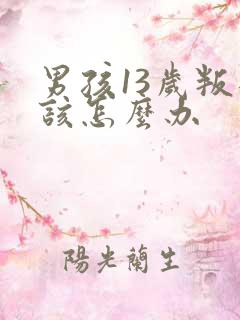 男孩13岁叛逆该怎么办