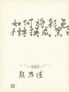 如何将彩色pdf转换成黑白pdf