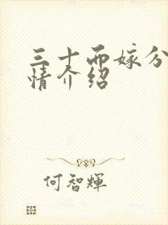 三十而嫁分集剧情介绍