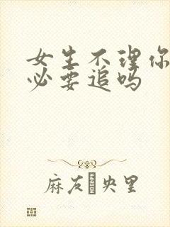 女生不理你还有必要追吗