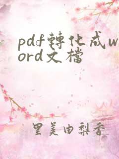 pdf转化成word文档