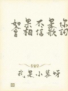 如果不是你我不会相信歌词
