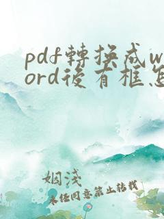 pdf转换成word后有框怎么办