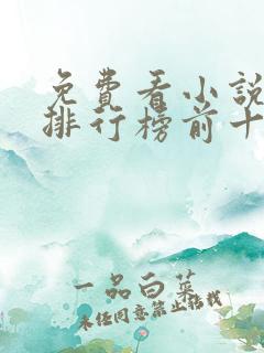 免费看小说软件排行榜前十名