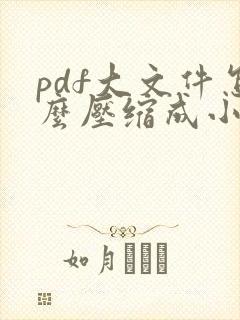 pdf大文件怎么压缩成小文件
