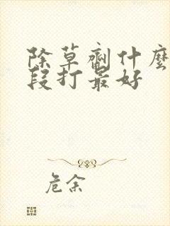除草剂什么时间段打最好