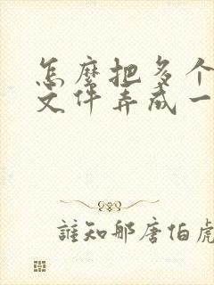 怎么把多个扫描文件弄成一个pdf