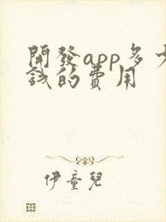 开发app多少钱的费用