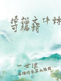 扫描文件转换成可编辑