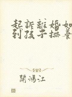 起诉离婚如何要到孩子抚养权