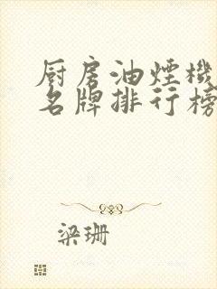 厨房油烟机十大名牌排行榜