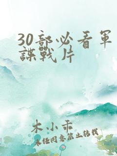 30部必看军统谍战片