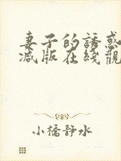 妻子的诱惑未删减版在线观看