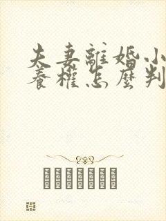 夫妻离婚小孩抚养权怎么判抚养费怎么出