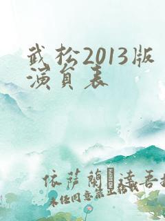 武松2013版演员表