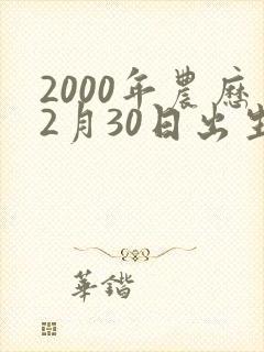 2000年农历2月30日出生命运