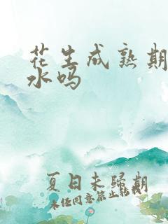 花生成熟期能浇水吗