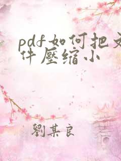 pdf如何把文件压缩小