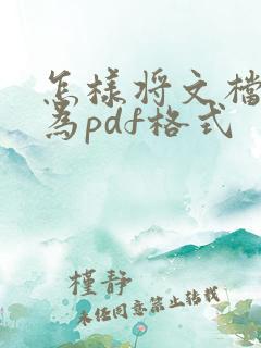 怎样将文档转换为pdf格式