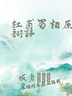 杜甫蜀相原文及翻译