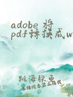 adobe 将pdf转换成word
