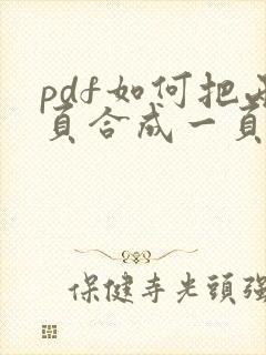 pdf如何把两页合成一页