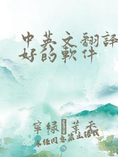 中英文翻译比较好的软件