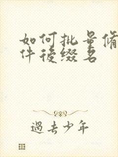 如何批量修改文件后缀名