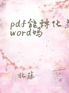 pdf能转化为word吗