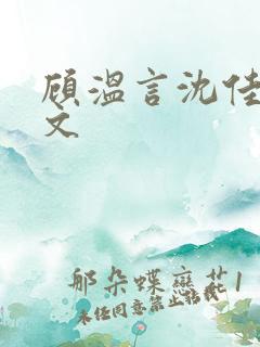 顾温言沈佳芮全文