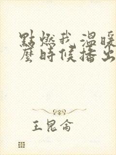 点燃我温暖你什么时候播出的