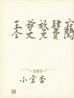 王爷放肆宠小说全文免费阅读