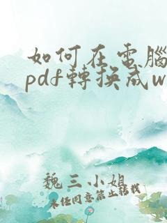 如何在电脑上把pdf转换成word文档